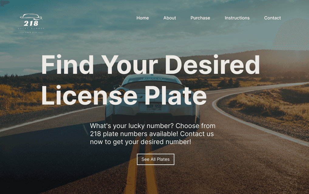 License Plate eCommerce Platform